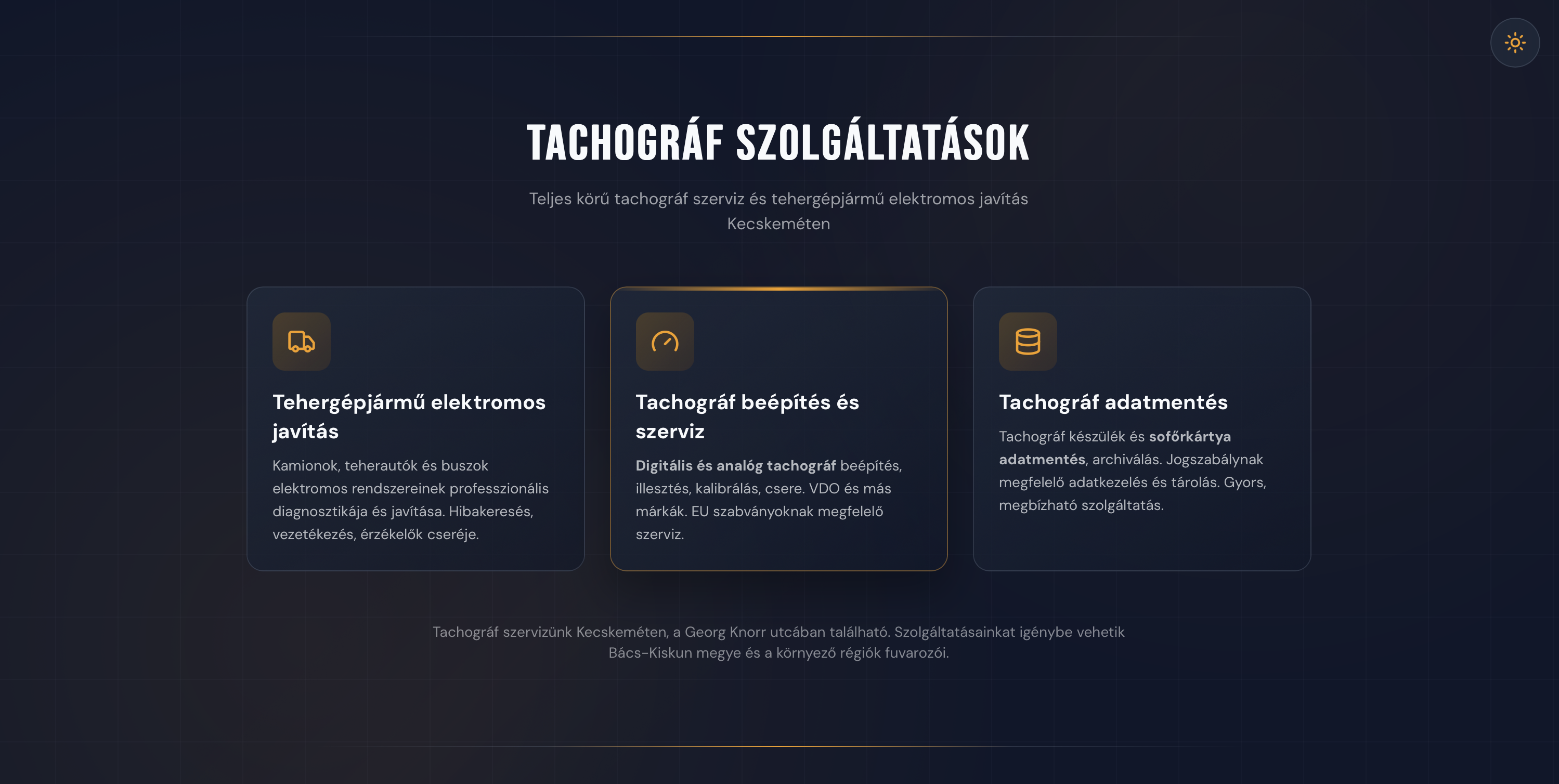 Szolgáltatások szekció