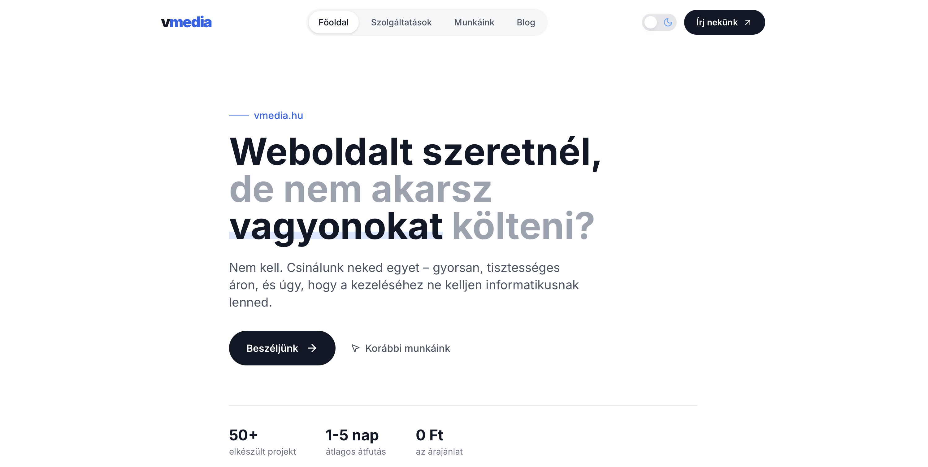 vmedia – saját weboldalunk